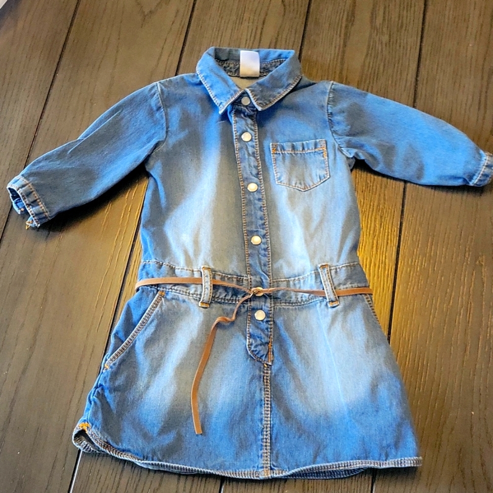 Toddler Girls sz 2t Carters Denim Belted Dress